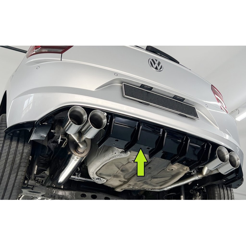 Rieger vložka zadního nárazníku pro Volkswagen Polo AW 5-dvéř., plast ABS lakovaný do černé lesklé barvy, Facelift