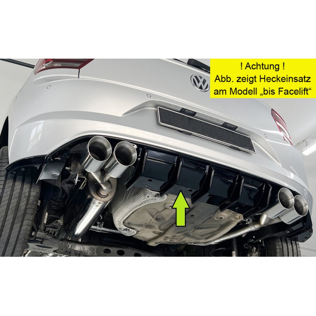 Rieger vložka zadního nárazníku pro Volkswagen Polo AW 5-dvéř., plast ABS lakovaný do černé lesklé barvy, Facelift