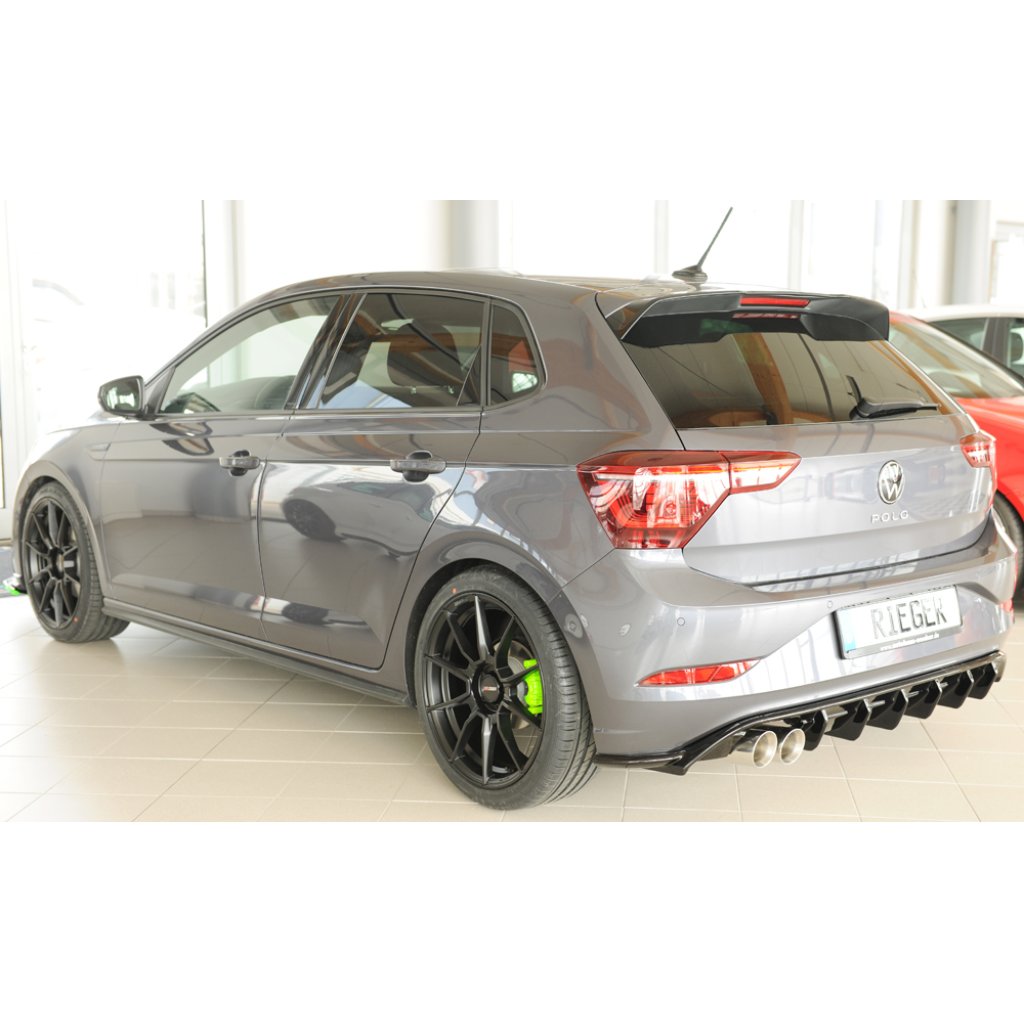 Rieger vložka zadního nárazníku pro Volkswagen Polo AW 5-dvéř., plast ABS lakovaný do černé lesklé barvy, GTI, r.v. 06/2017-05/2021