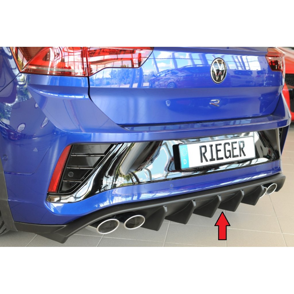Rieger vložka zadního nárazníku pro Volkswagen T-roc R A1 5-dvéř., plast ABS bez povrchové úpravy, pro vozy s tažným zařízením