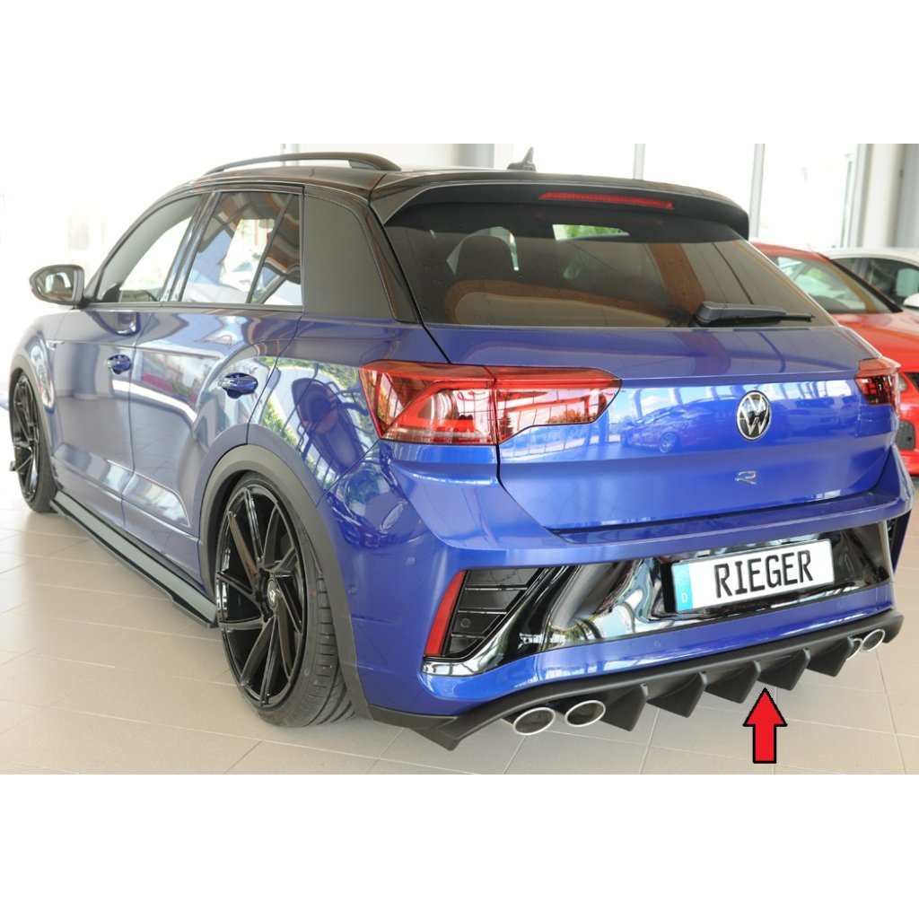 Rieger vložka zadního nárazníku pro Volkswagen T-roc R A1 5-dvéř., plast ABS bez povrchové úpravy, pro vozy s tažným zařízením