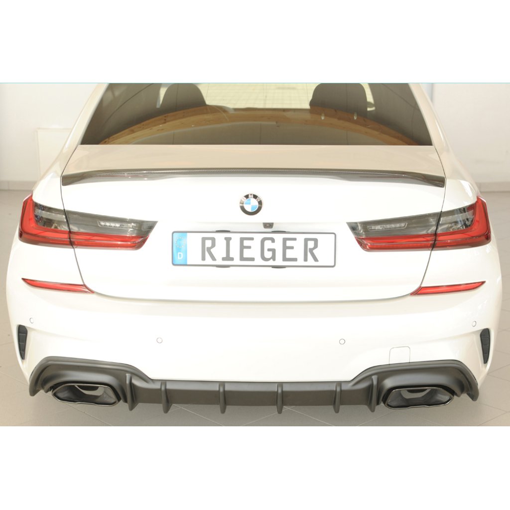 Rieger vložka zadního nárazníku (pro vozy s tažným zařízením) pro BMW řada 3 G21 touring, plast ABS bez povrchové úpravy, pro orig. koncovky vlevo/vpravo (M340i/M340d)