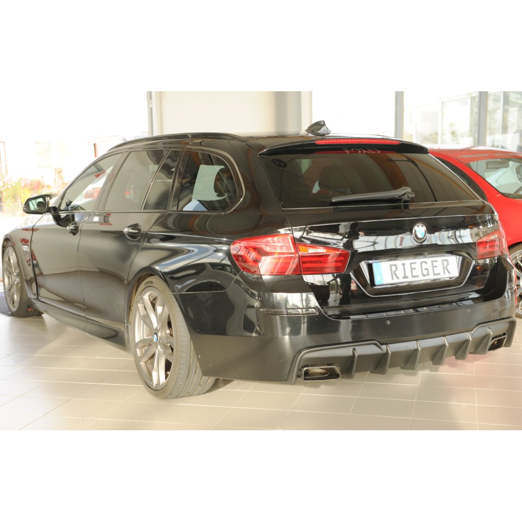 Rieger vložka zadního nárazníku (pro vozy s tažným zařízením) pro BMW řada 5 F11 touring, plast ABS bez povrchové úpravy, pro orig. koncovky výfuku vlevo/vpravo