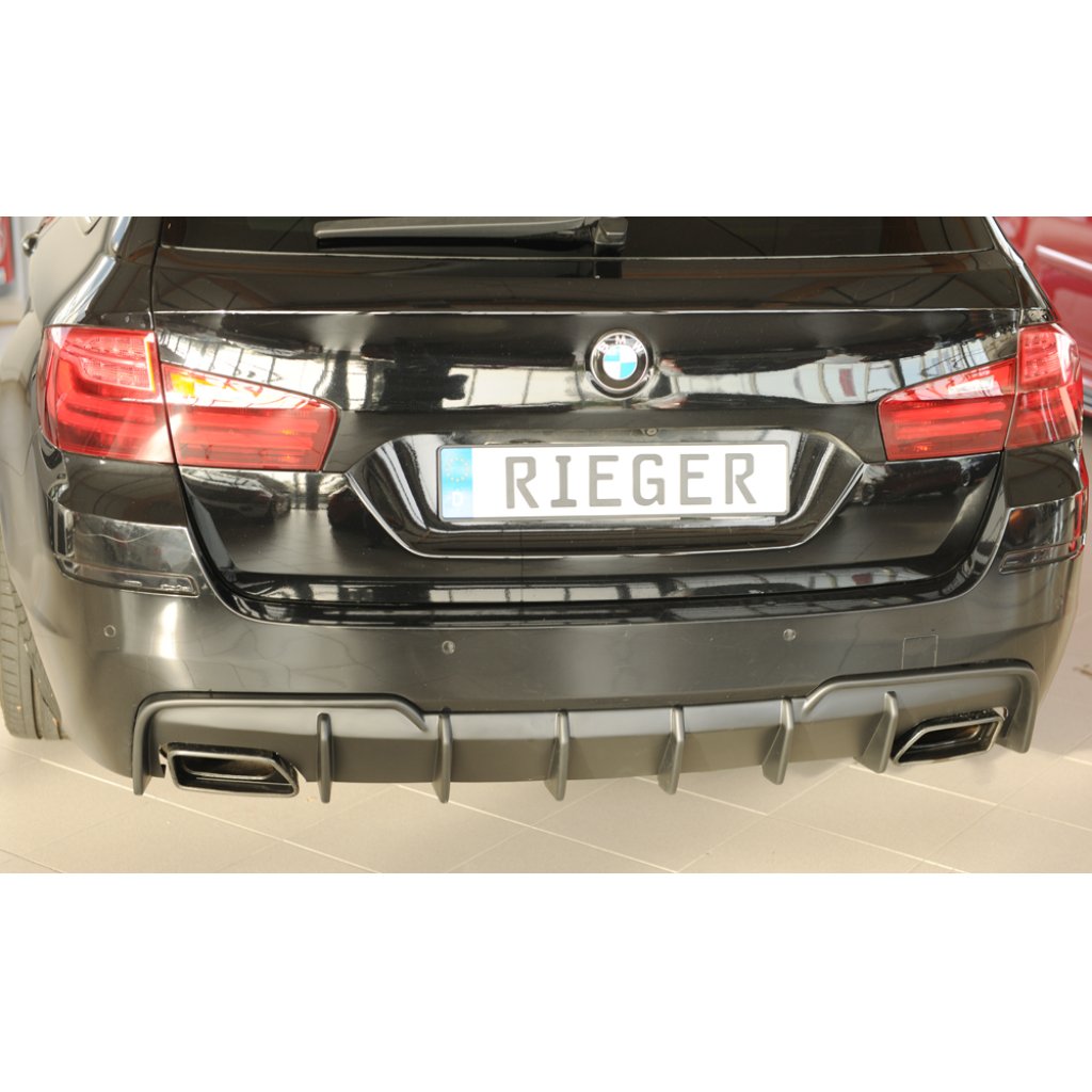Rieger vložka zadního nárazníku (pro vozy s tažným zařízením) pro BMW řada 5 F11 touring, plast ABS bez povrchové úpravy, pro orig. koncovky výfuku vlevo/vpravo
