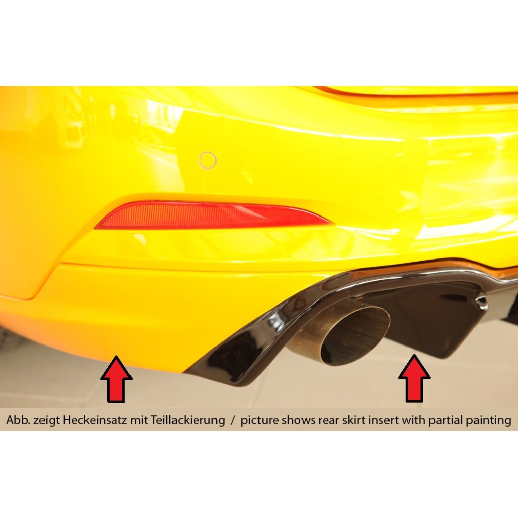 Rieger vložka zadního nárazníku (pro vozy s tažným zařízením) pro Ford Focus 4 ST 5-dvéř. (combi), plast ABS lakovaný do černé lesklé barvy