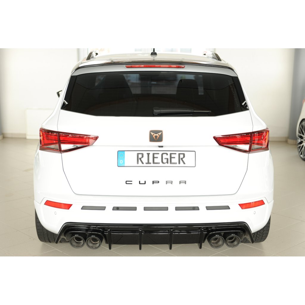 Rieger vložka zadního nárazníku (pro vozy s tažným zařízením) pro Seat Ateca Cupra 5FP, plast ABS lakovaný do černé lesklé barvy