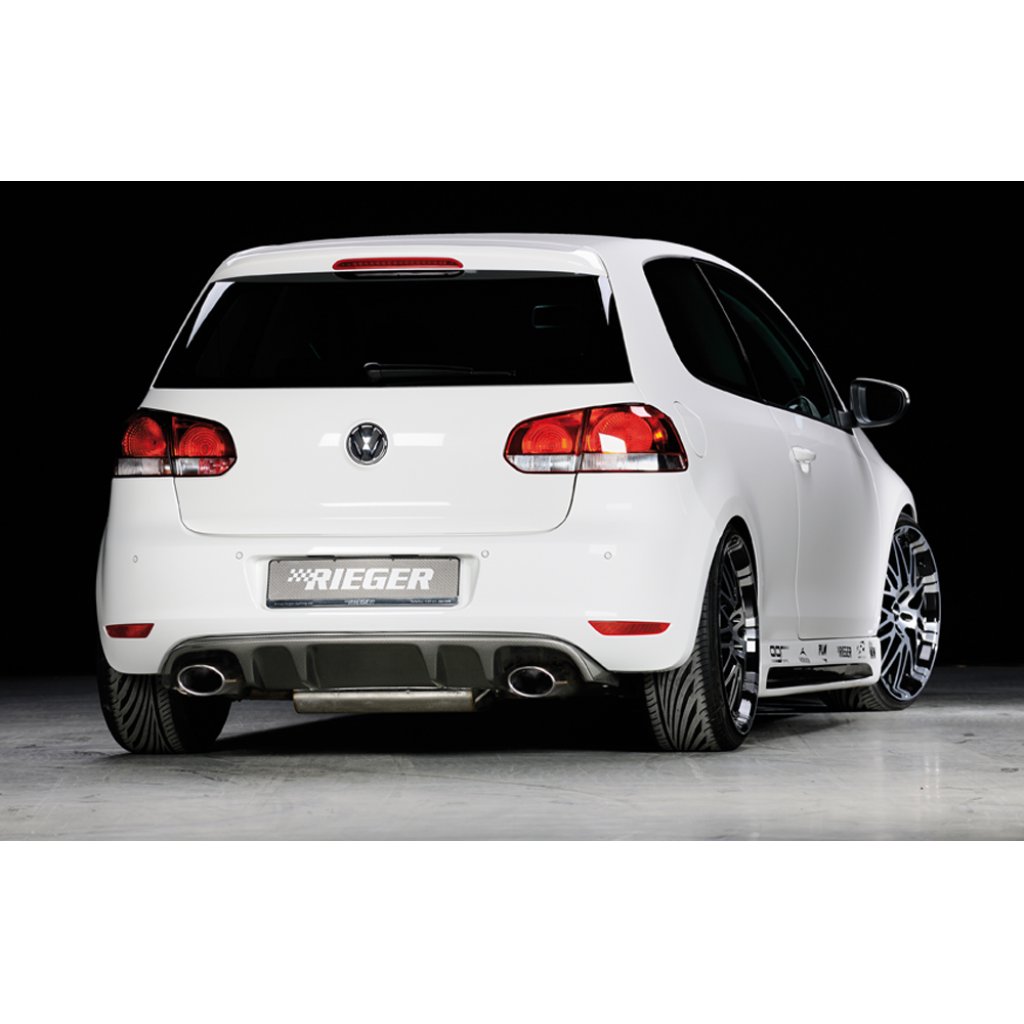 Rieger vložka zadního nárazníku s dvojitými žebry pro Volkswagen Golf 6 GTD, GTI 3-dvéř., 5-dvéř., kabriolet, plast ABS s povrchovou úpravou Carbon-Look