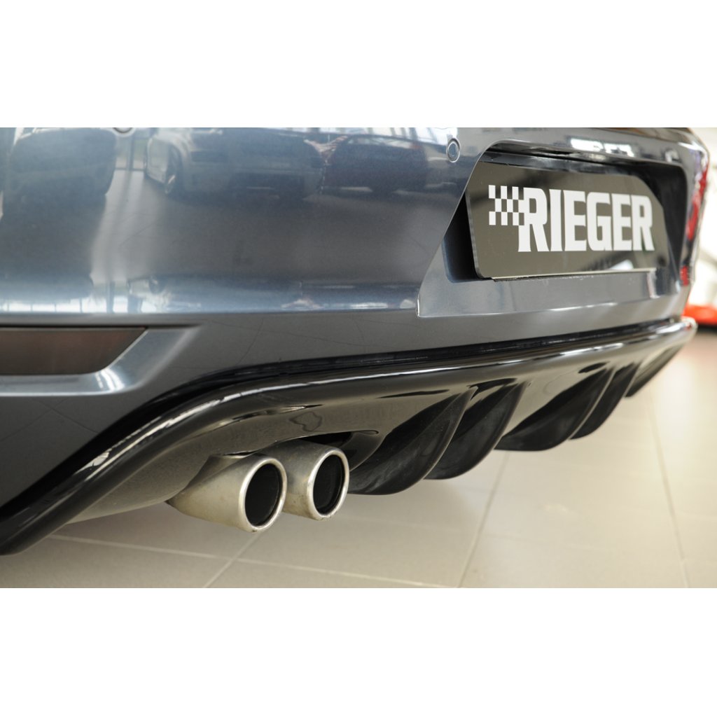 Rieger vložka zadního nárazníku s dvojitými žebry pro Volkswagen Golf 6 vč. GTD 3-dvéř., 5-dvéř., kabriolet, plast ABS lakovaný do černé lesklé barvy