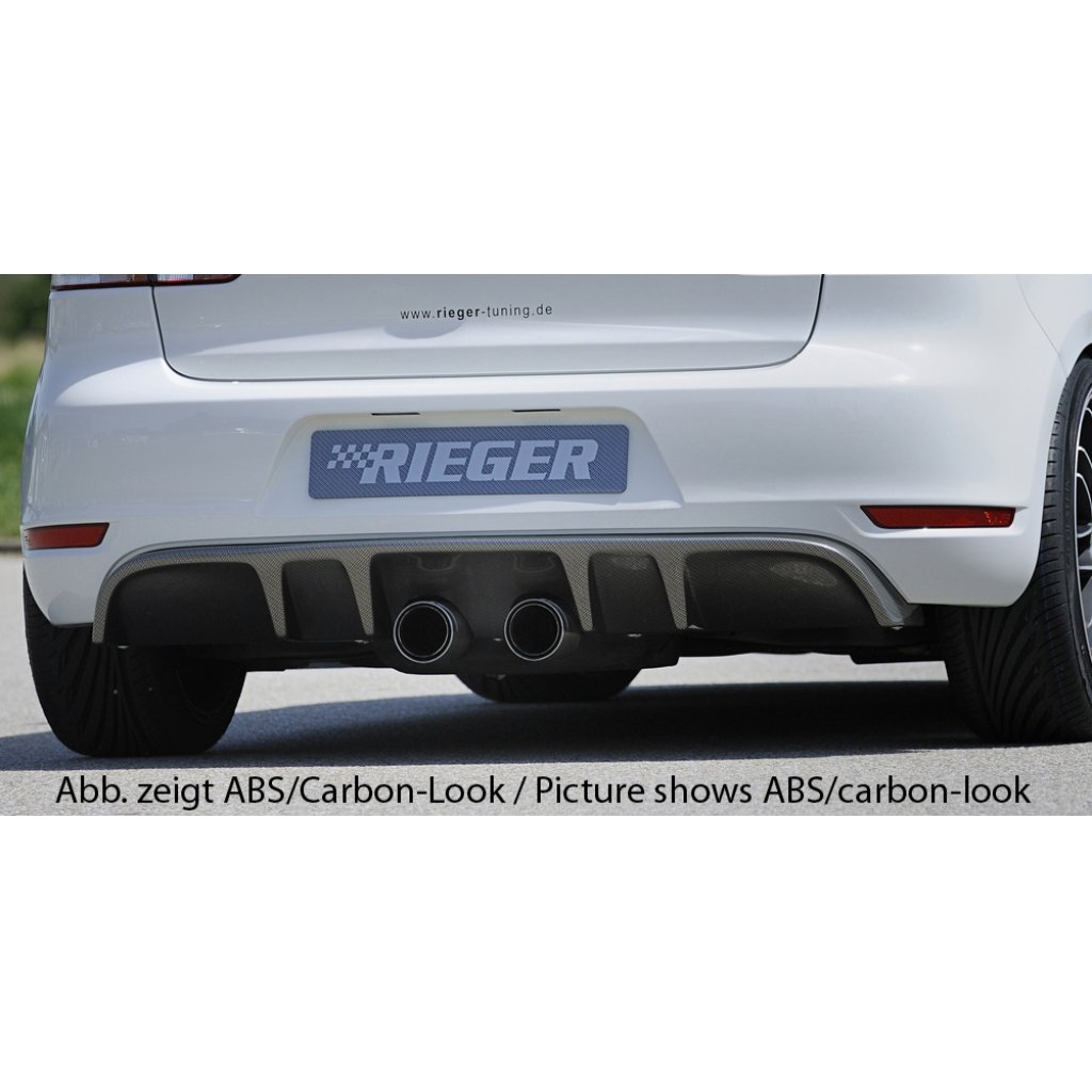 Rieger vložka zadního nárazníku s dvojitými žebry pro Volkswagen Golf 6 vč. GTD, GTI 3-dvéř., 5-dvéř., kabriolet, plast ABS lakovaný do černé lesklé barvy