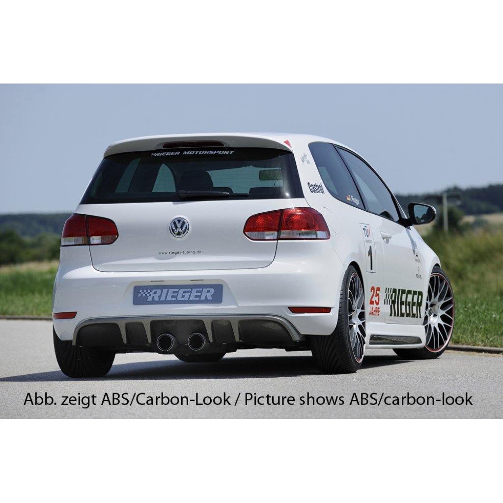 Rieger vložka zadního nárazníku s dvojitými žebry pro Volkswagen Golf 6 vč. GTD, GTI 3-dvéř., 5-dvéř., kabriolet, plast ABS lakovaný do černé lesklé barvy