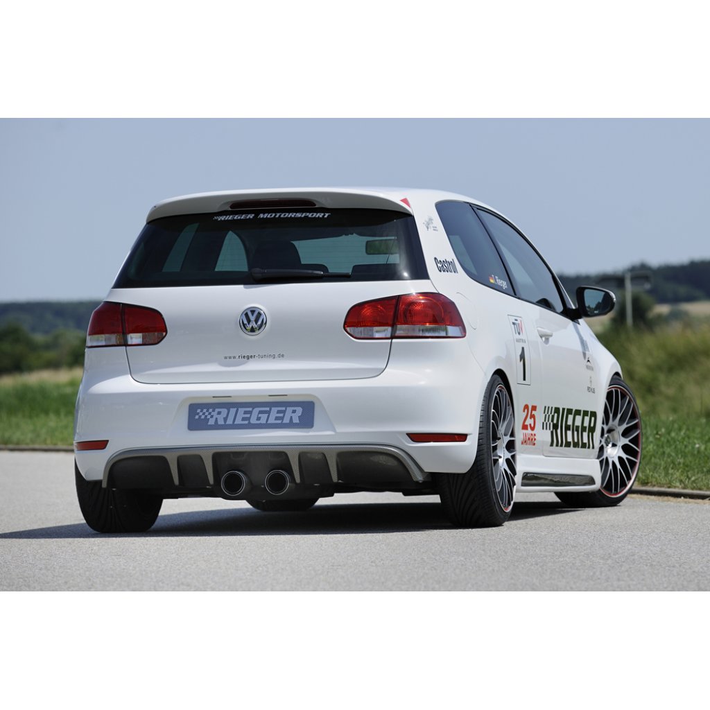 Rieger vložka zadního nárazníku s dvojitými žebry pro Volkswagen Golf 6 vč. GTD, GTI 3-dvéř., 5-dvéř., kabriolet, plast ABS s povrchovou úpravou Carbon-Look