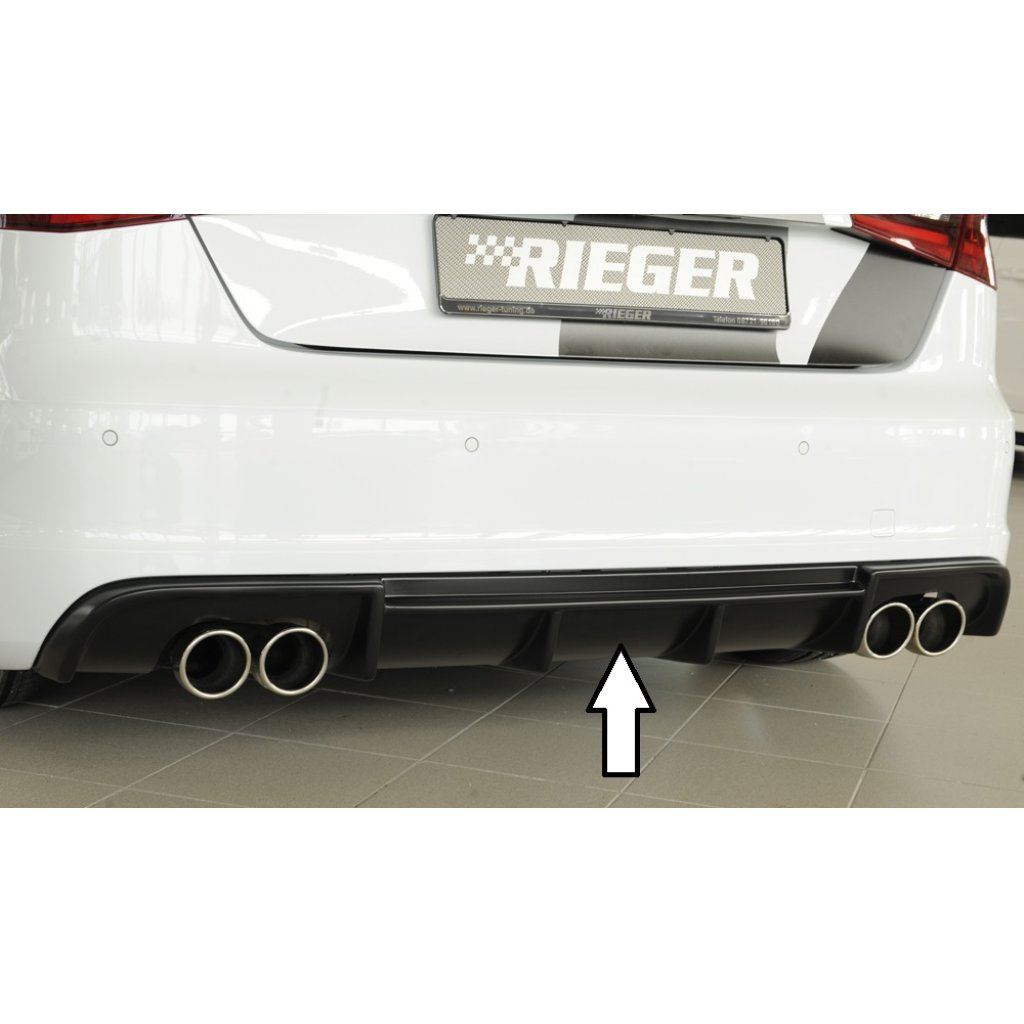 Rieger vložka zadního nárazníku (Typ: 56805) pro Audi A3 S3 8V 3-dvéř. (hatchback 8V1), 5-dvéř. (sportback 8VA) před faceliftem, plast ABS bez povrchové úpravy