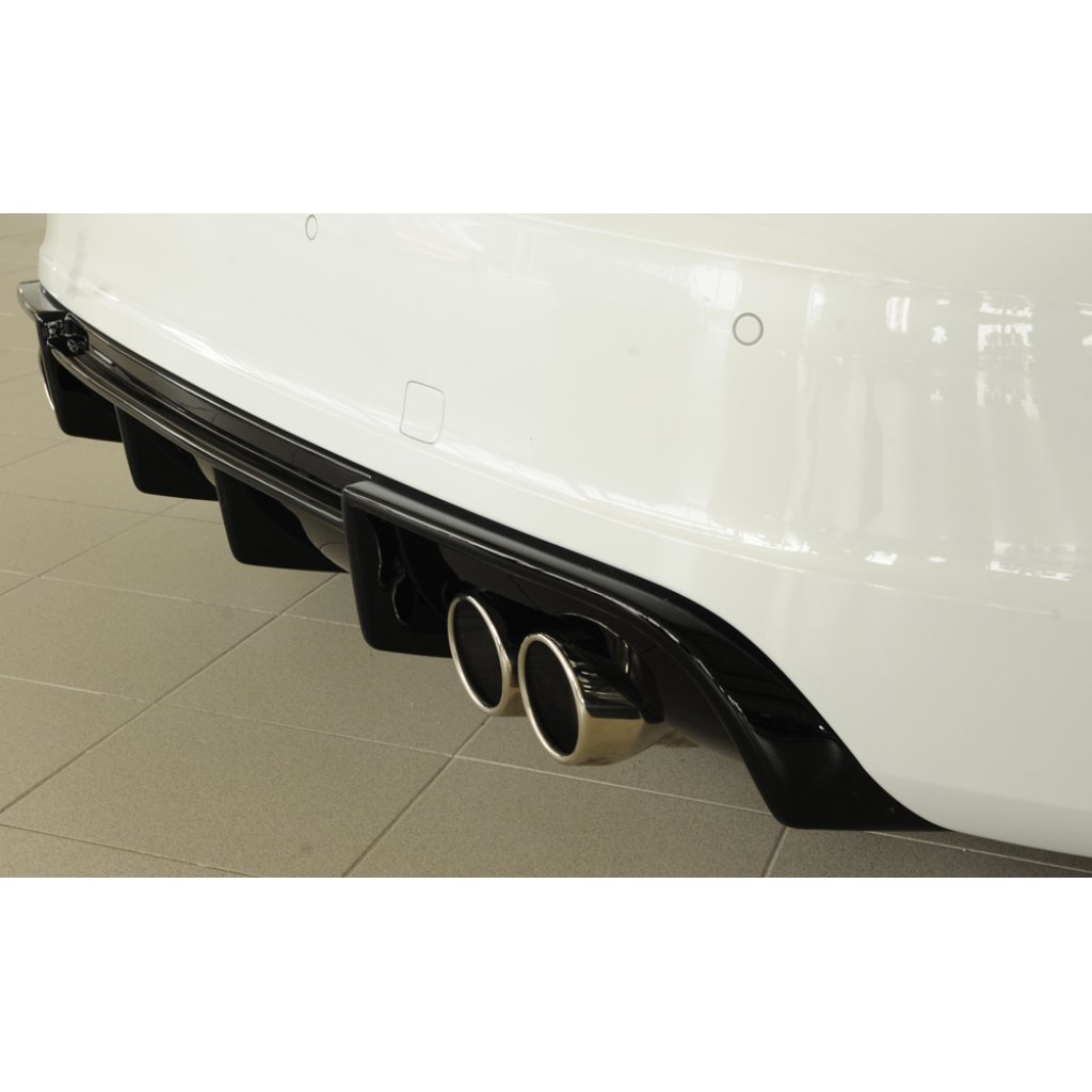 Rieger vložka zadního nárazníku (Typ: 88142) pro Audi A3 S3 8V 3-dvéř. (hatchback 8V1), 5-dvéř. (sportback 8VA) před faceliftem, plast ABS lakovaný do černé lesklé barvy