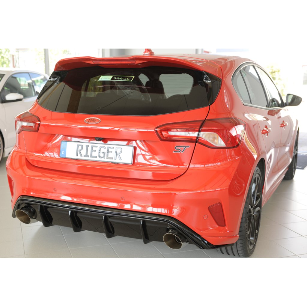 Rieger vložka zadního nárazníku (Typ: 88194) pro Ford Focus 4 DEH 5-dvéř. (hatchback), plast ABS lakovaný do černé lesklé barvy