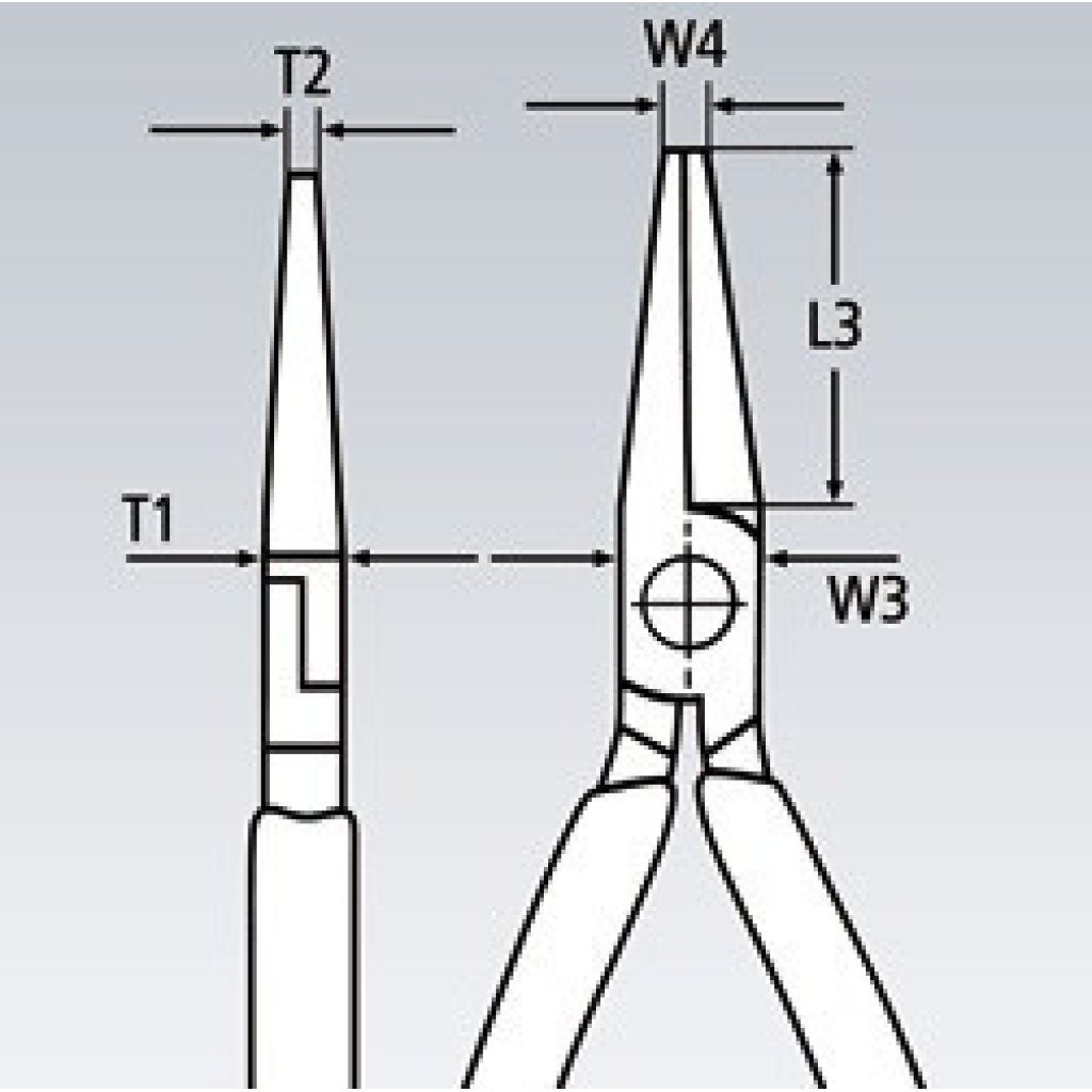 Rovné kulaté kleště 140 mm Knipex typu Langbeck chromované - 3035140