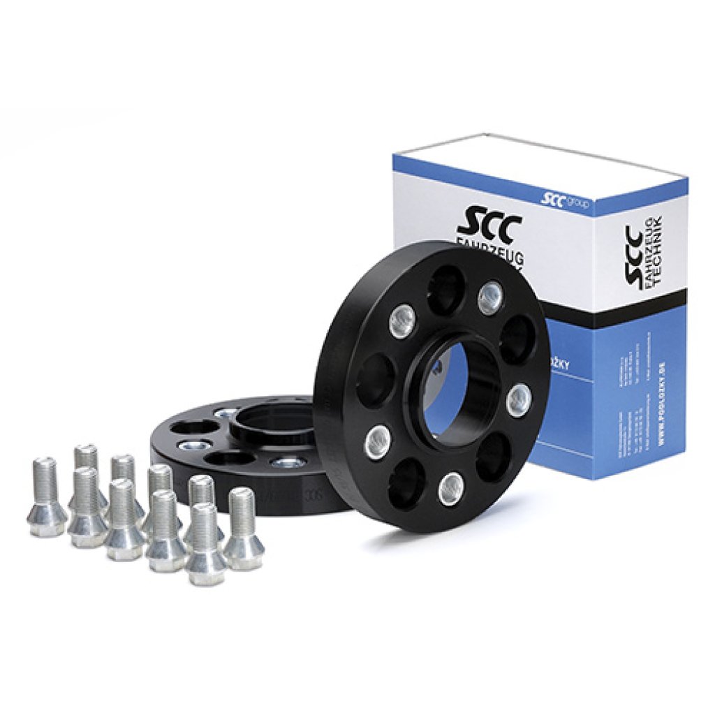 Rozšiřovací podložky 20mm 5/108-67,1 (šrouby M14x1,5)(SCC 13243W) černý elox 2ks