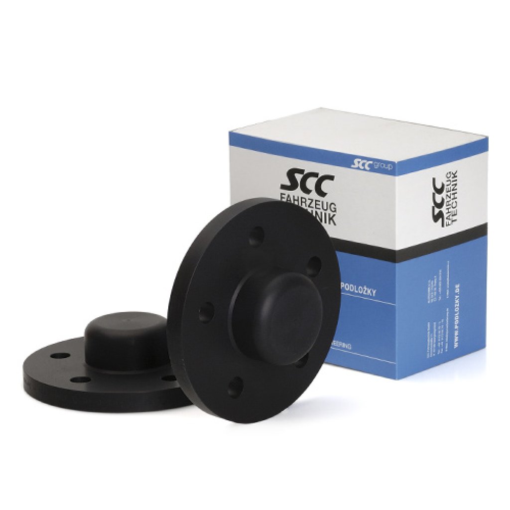Rozšiřovací podložky 20mm 5/112-66,6 (SCC 12056W černý elox) s krytkou, 2ks