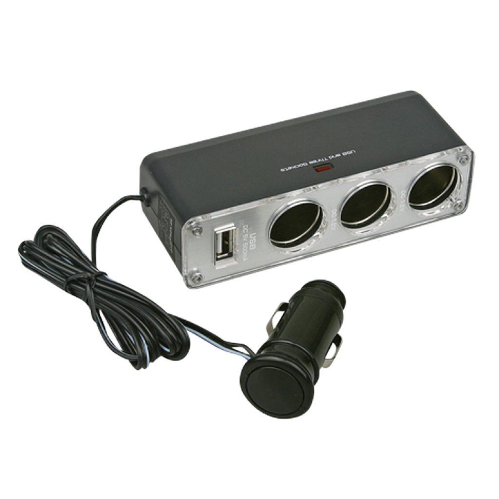 Roztrojka s kabelem 12/24V, 1xUSB, 61495