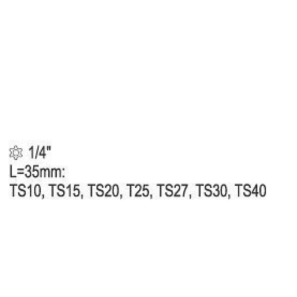 Sada bitů 1/4" 7 ks TS10-TS40 torx