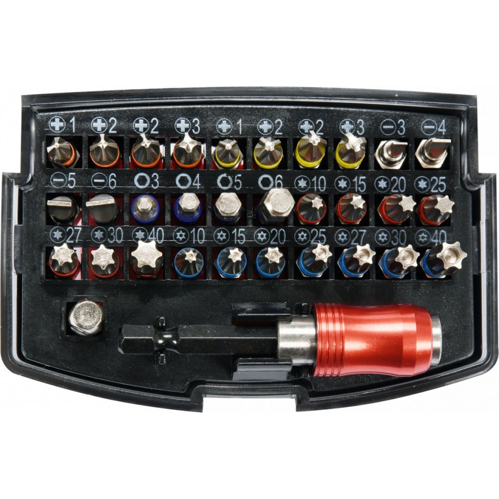 Sada bitů s adaptérem 1/4" 32 ks - YT-04622
