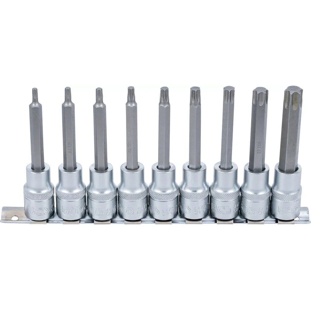 Sada hlavic s bity TORX, 1/2", 9 ks - B5177