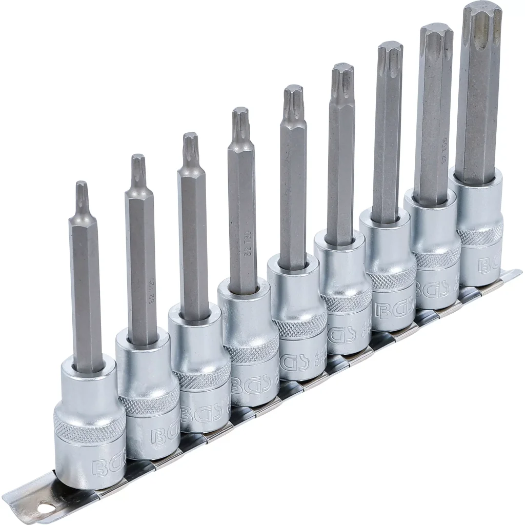 Sada hlavic s bity TORX, 1/2", 9 ks - B5177