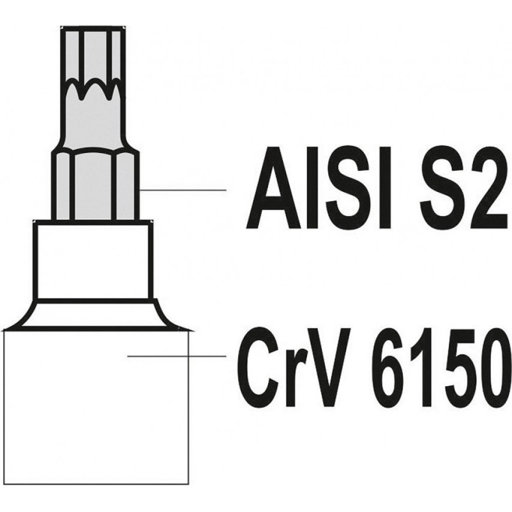 Sada hlavic s bity TORX s otvorem 1/4" a 3/8" 12 ks - YT-04332