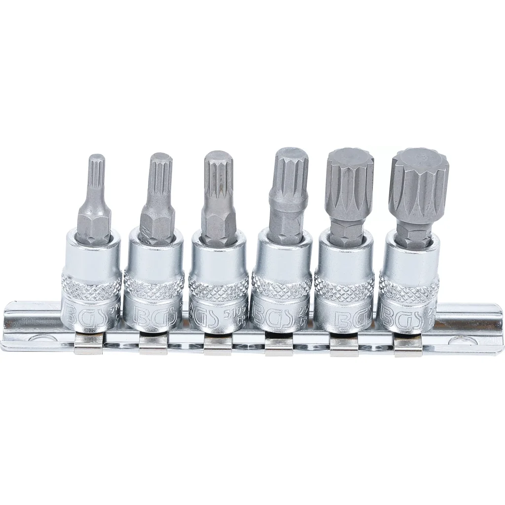 Sada hlavic s bity XZN, 1/4", M4 - M12, 6 ks - B2162