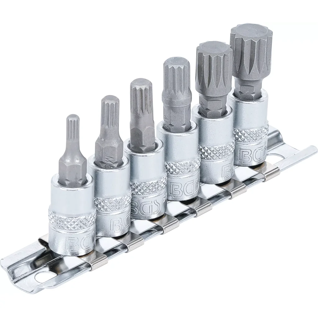 Sada hlavic s bity XZN, 1/4", M4 - M12, 6 ks - B2162