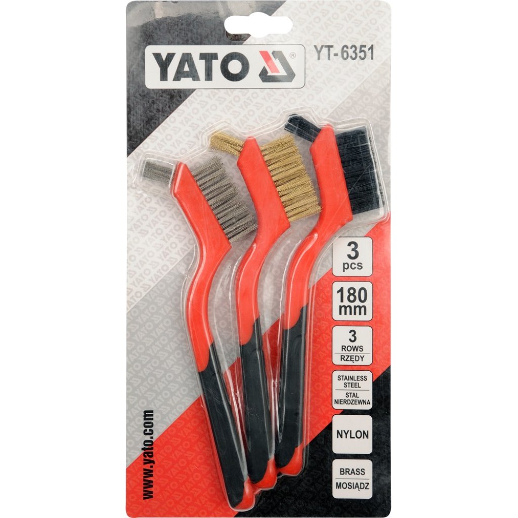Sada kartáčů drátěných 180 mm, YATO