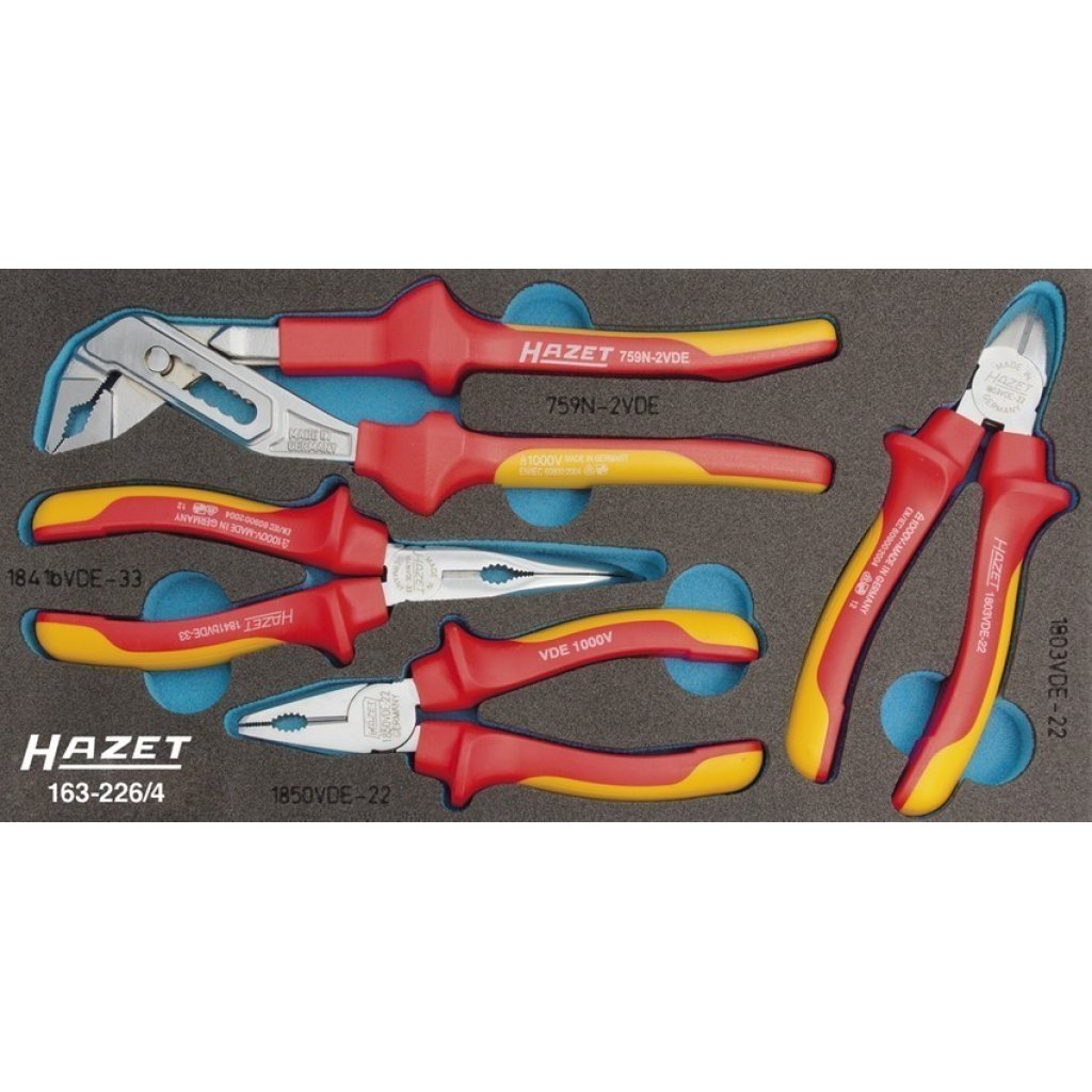 Sada kleští VDE pro elektrikáře (4-dílná) HAZET 163-226/4