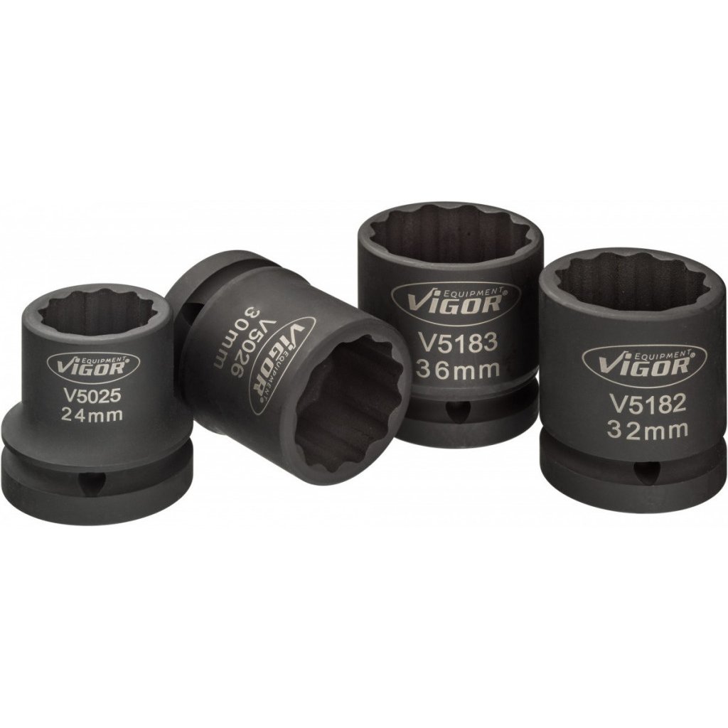 Sada kovaných vnitřních nástrčných klíčů 3/4" dvanáctihranných 24-36mm 4 ks Vigor - V5024