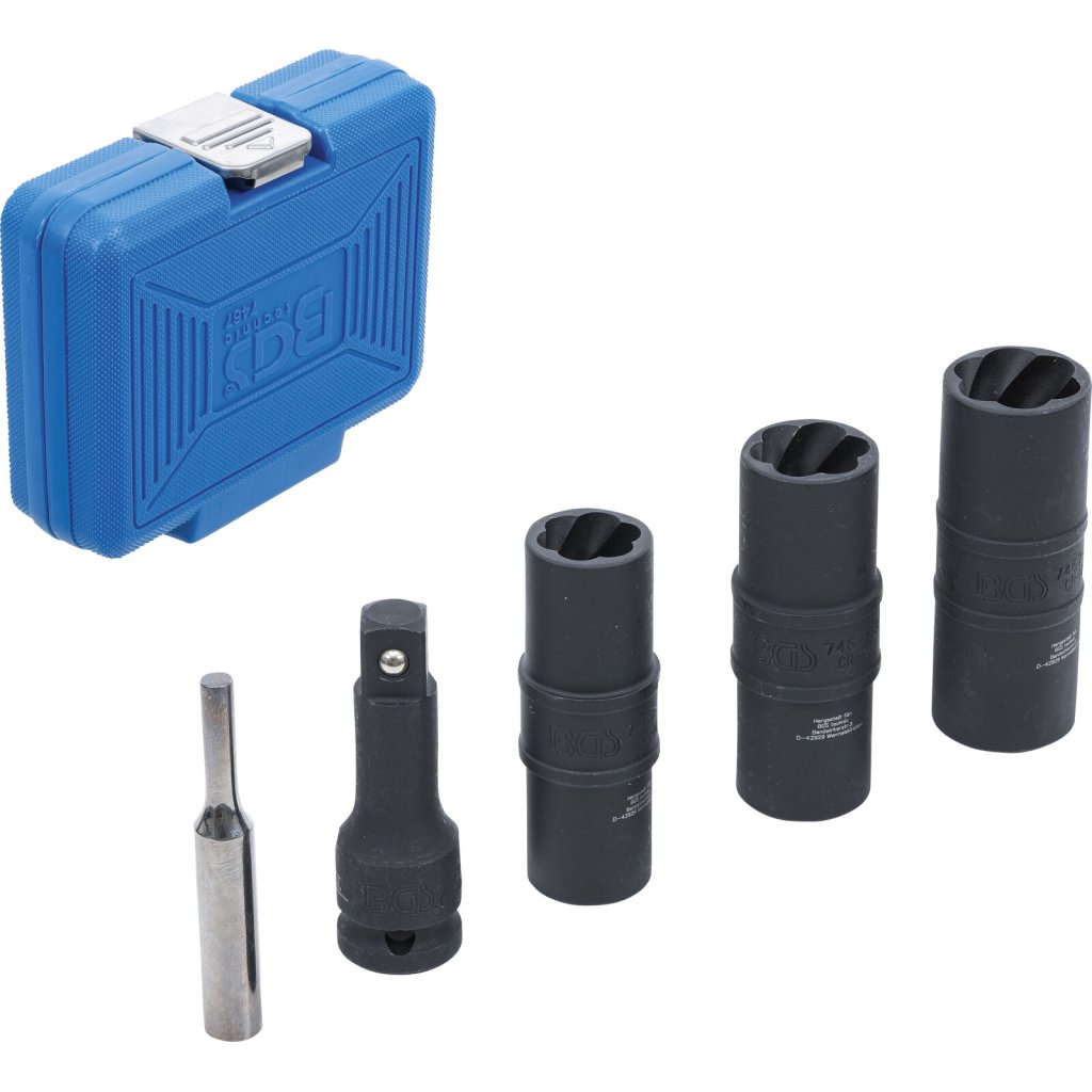 Sada na poškozené šrouby a matice, oboustranné, 1/2", 17, 19, 21 mm - B7467