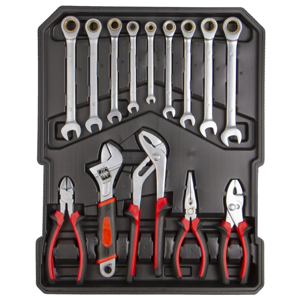Sada nářadí, Gola sada 1/2" a 1/4", ráčnové klíče, 428 ks - HT494002
