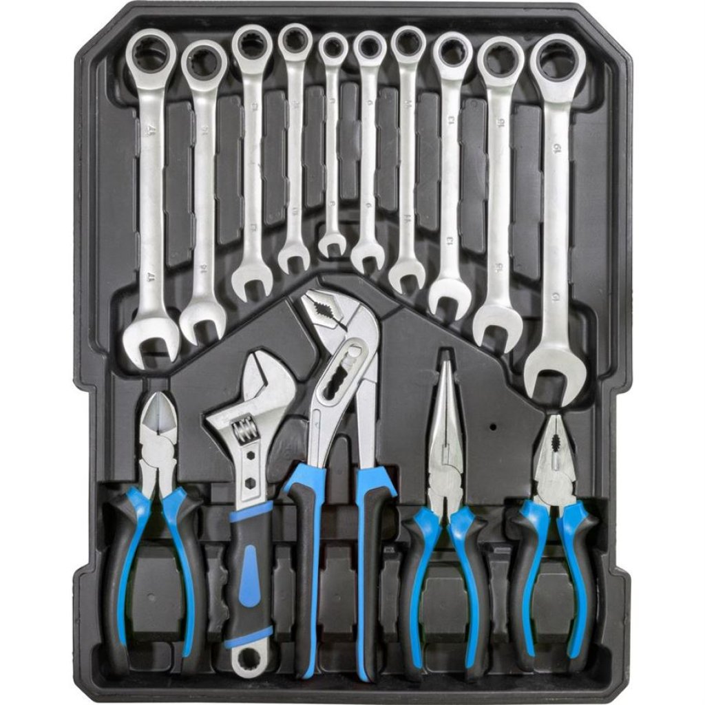 Sada nářadí v kufru s gola sadou 1/2", 1/4", 500 ks, Güde 39004