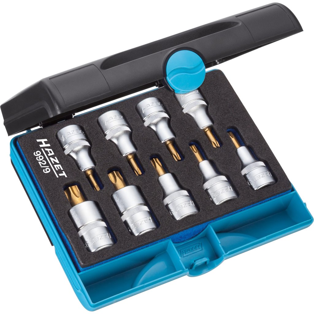 Sada nástrčných hlavic TORX 1/2", 9 ks, TIN , Hazet 992/9
