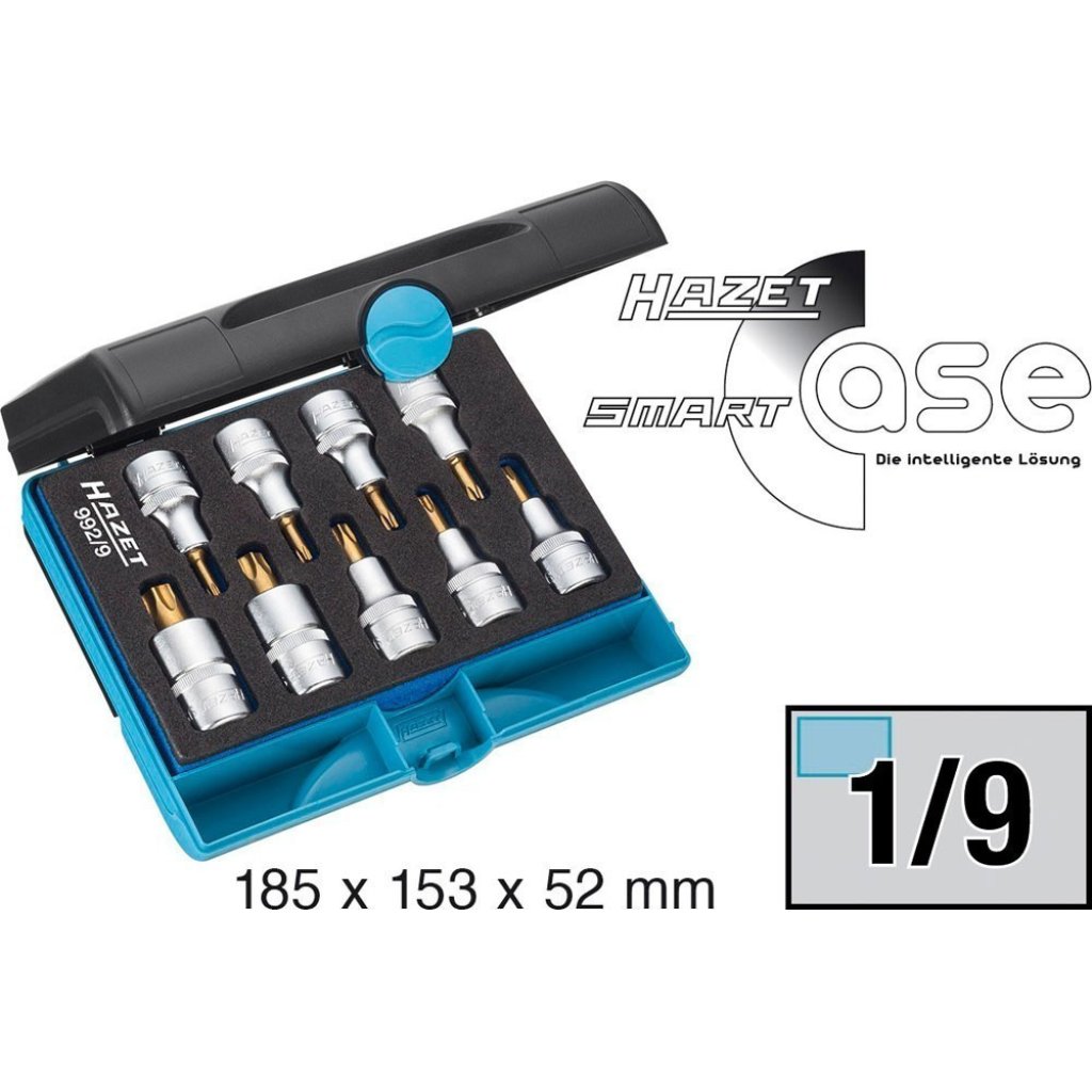 Sada nástrčných hlavic TORX 1/2", 9 ks, TIN , Hazet 992/9