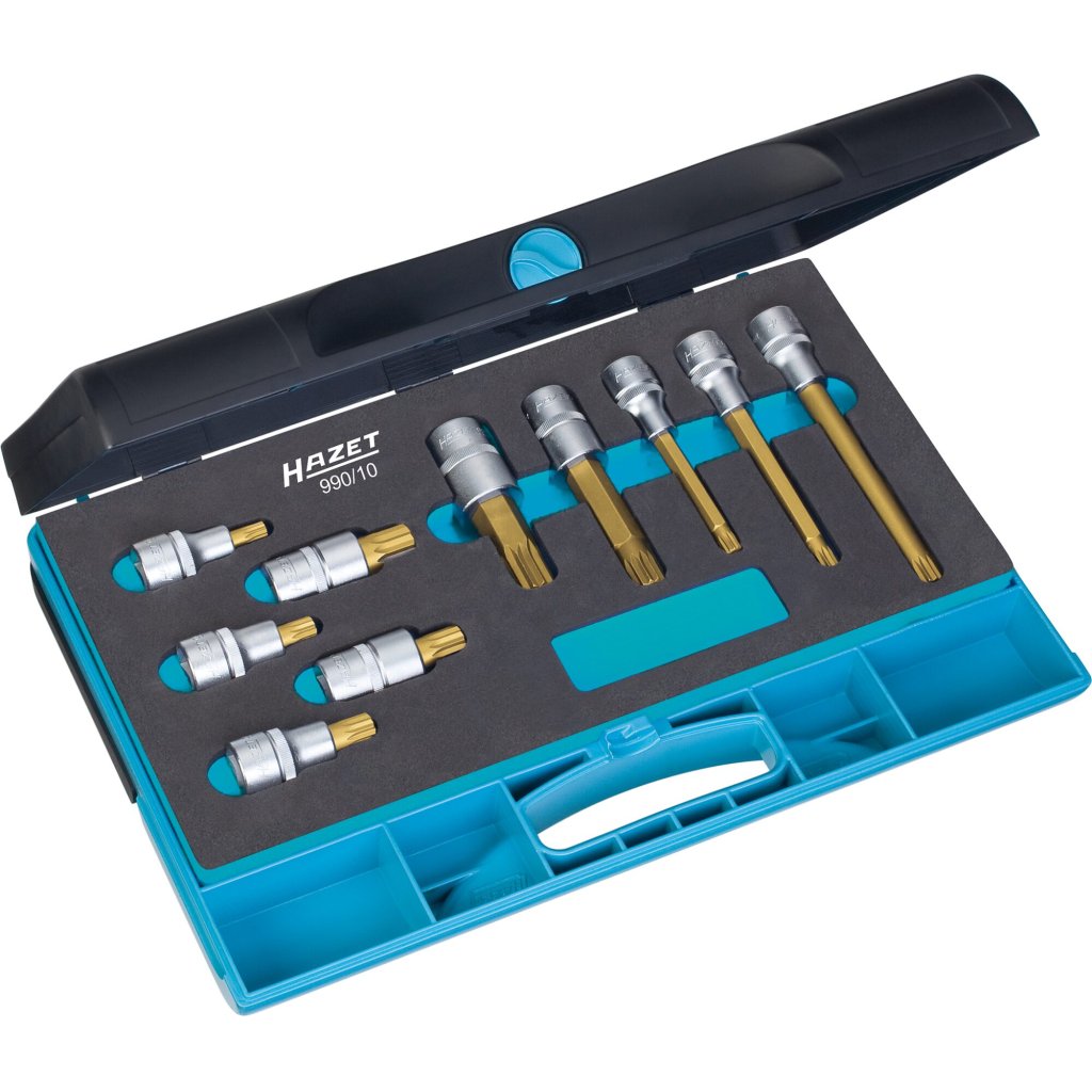 Sada nástrčných hlavic XZN 1/2", 10 ks, TIN, Hazet 990/10