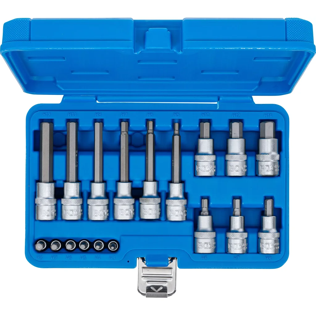 Sada nástrčných klíčů, imbus, 1/4", 1/2", 3 - 12 mm, 18 ks - B5171