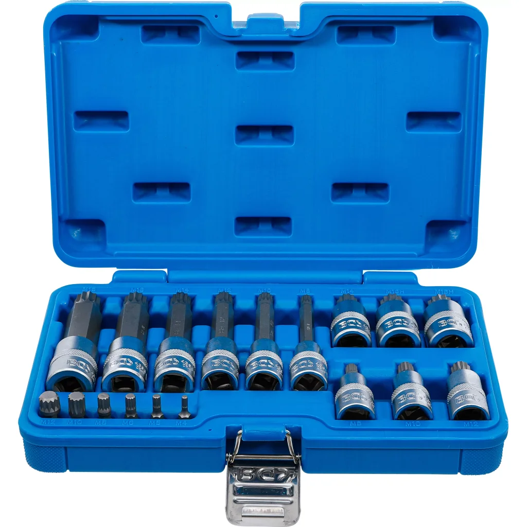 Sada nástrčných klíčů, tisícihran XZN, 1/4", 1/2", M4 - M18, 18 ks - B5172