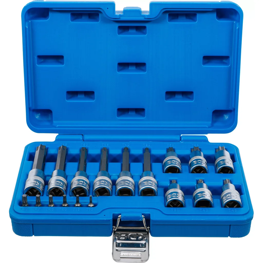 Sada nástrčných klíčů, Torx, 1/4", 1/2", T10 - T60, 18 ks - B5173