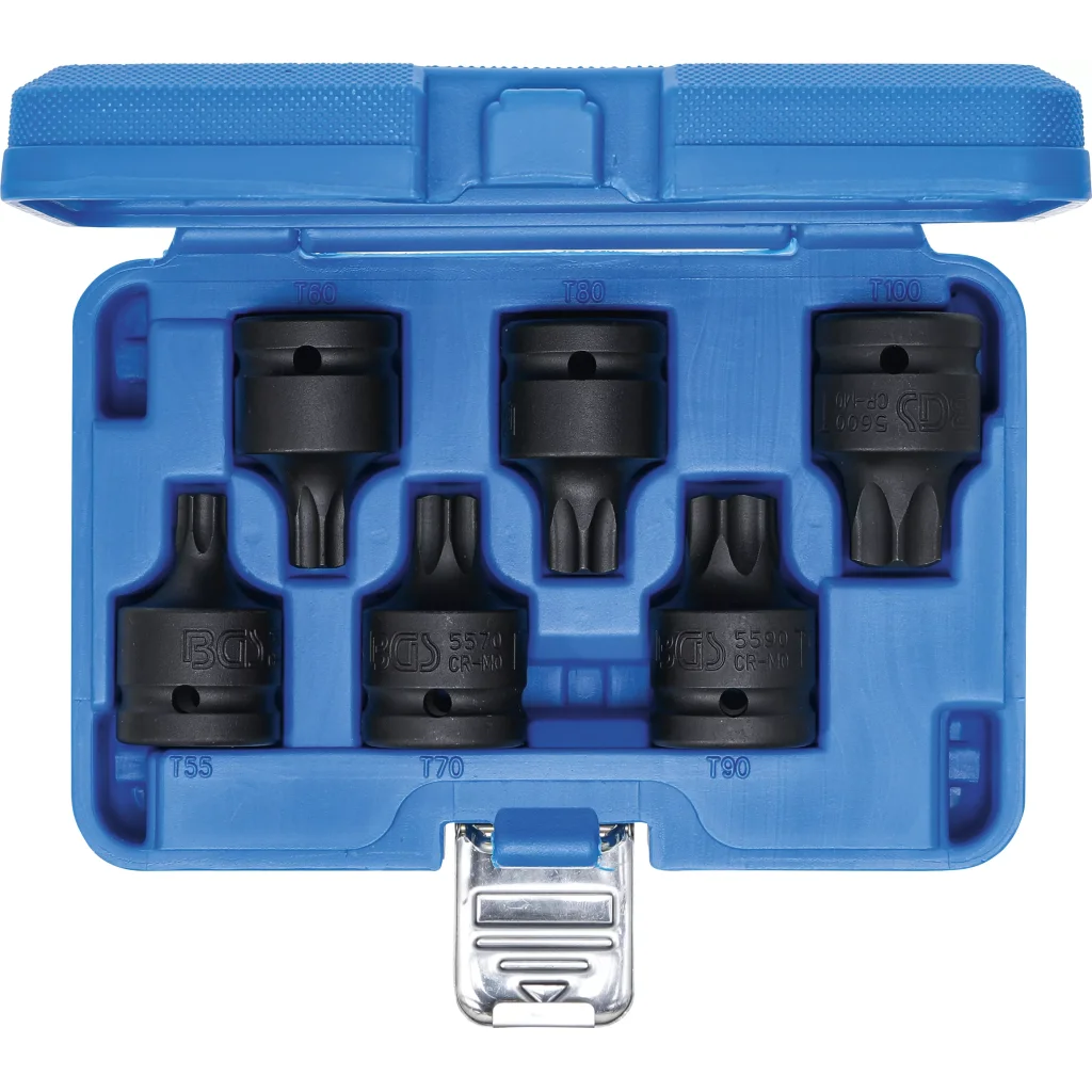 Sada nástrčných klíčů, Torx, 3/4", T55 - T100, 6 ks - B5055