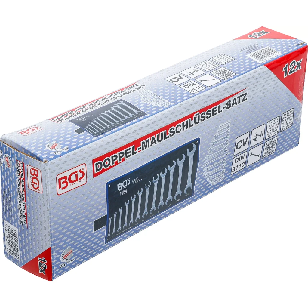 Sada oboustranných plochých klíčů, 6 - 32 mm, 12 ks - B1184