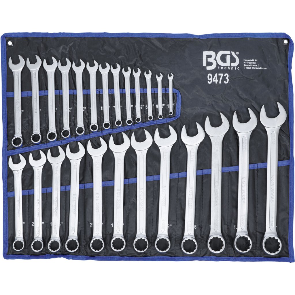 Sada očkoplochých klíčů, 1/4" - 1,1/4", palcové, 25 ks - B9473