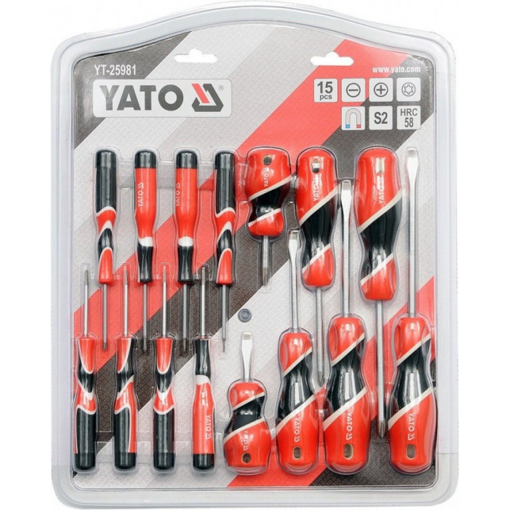 Sada šroubováků křížové/ploché/TORX 15 ks - YT-25981