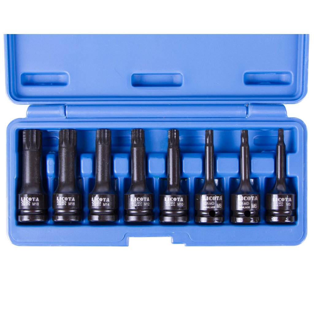 Sada vnějších nástrčných klíčů SPLINE 1/2", 8 ks - LIASA40013
