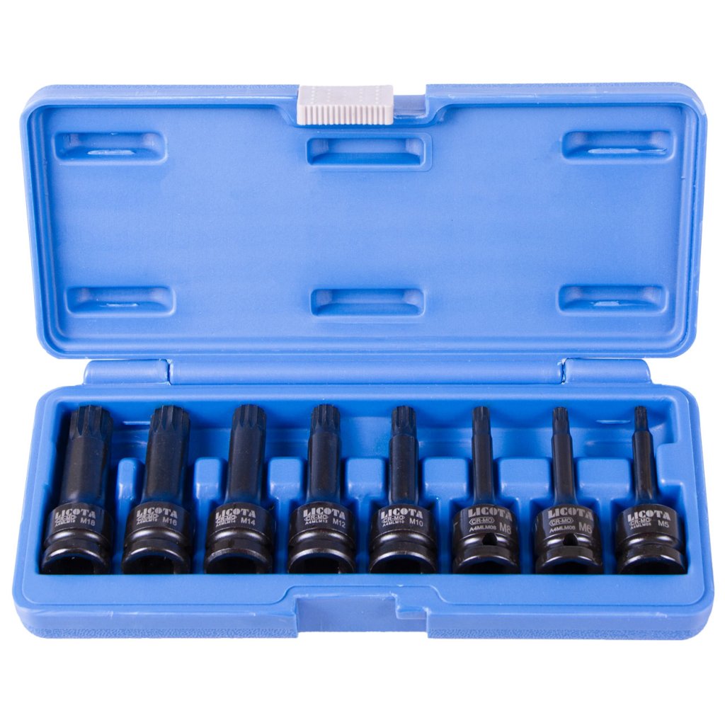 Sada vnějších nástrčných klíčů SPLINE 1/2", 8 ks - LIASA40013