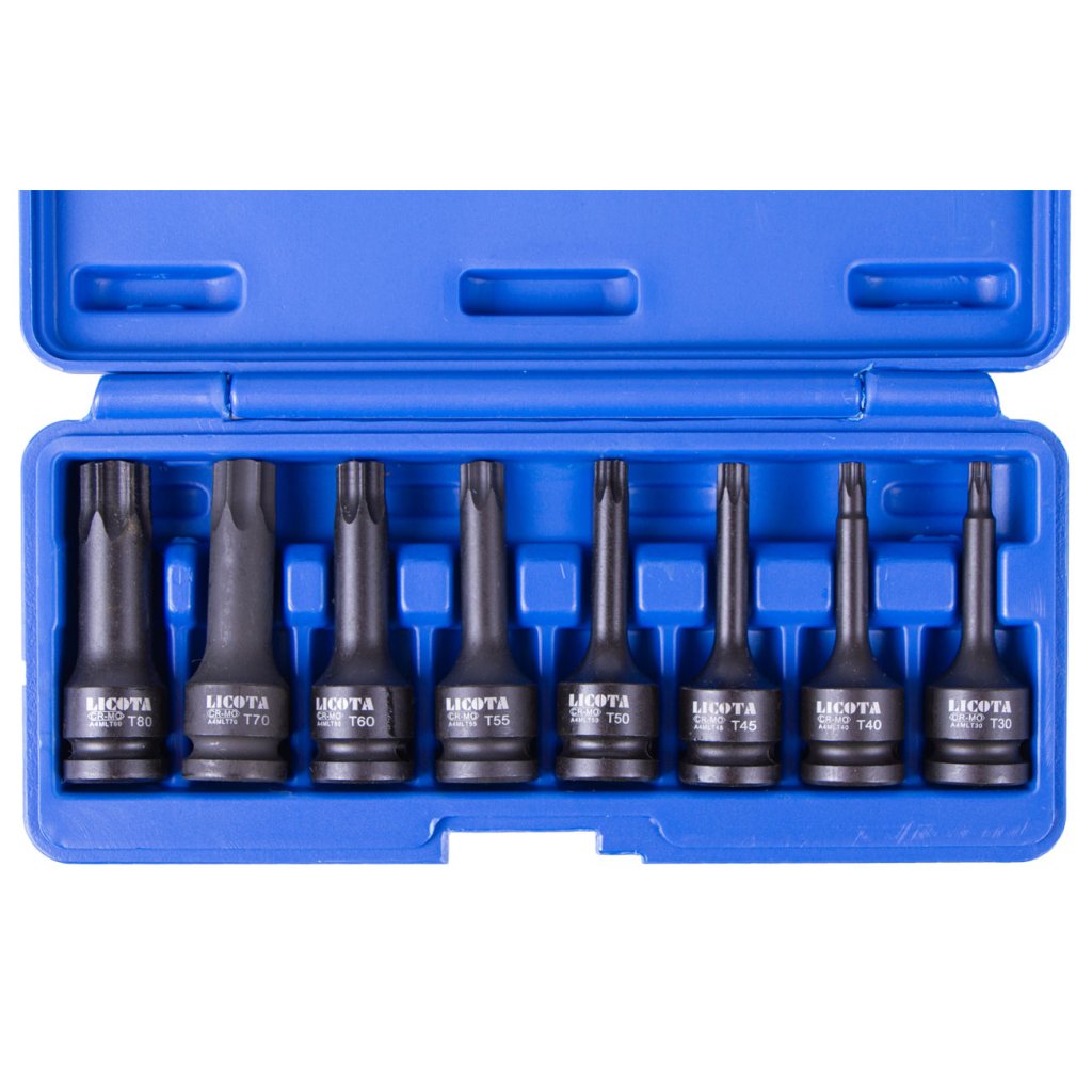 Sada vnějších nástrčných klíčů TORX 1/2", 8 ks - LIASA40002