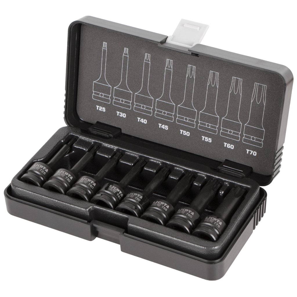 Sada vnějších nástrčných klíčů TORX 1/2", 8 ks - LIASA40007