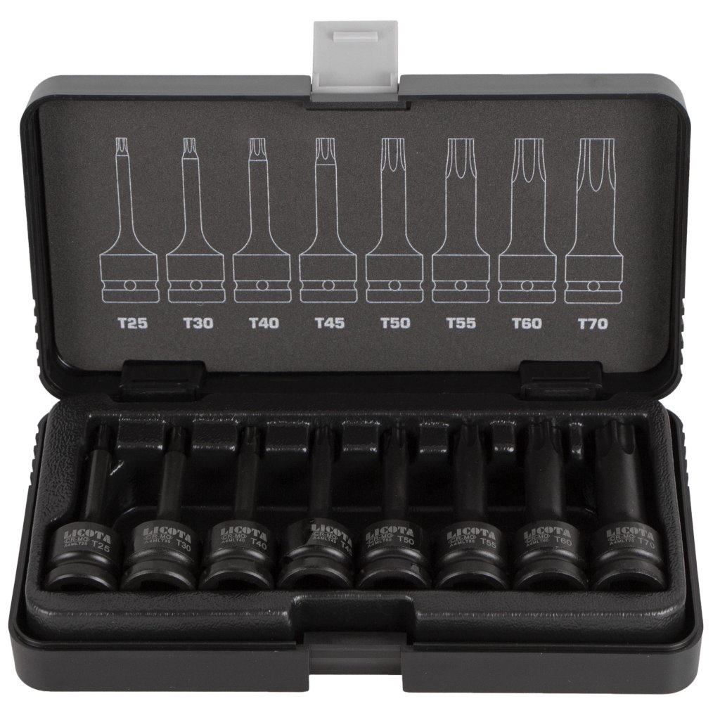 Sada vnějších nástrčných klíčů TORX 1/2", 8 ks - LIASA40007